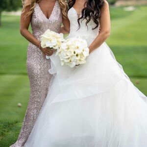 Sequin blush Dress the Population gown